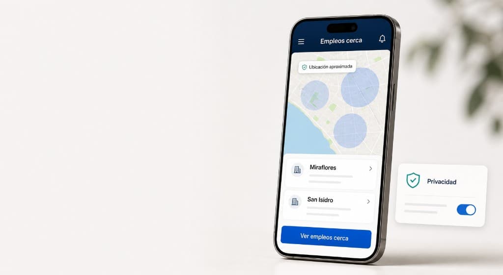 Mockup de AXEN: conversación con un candidato por chat y WhatsApp